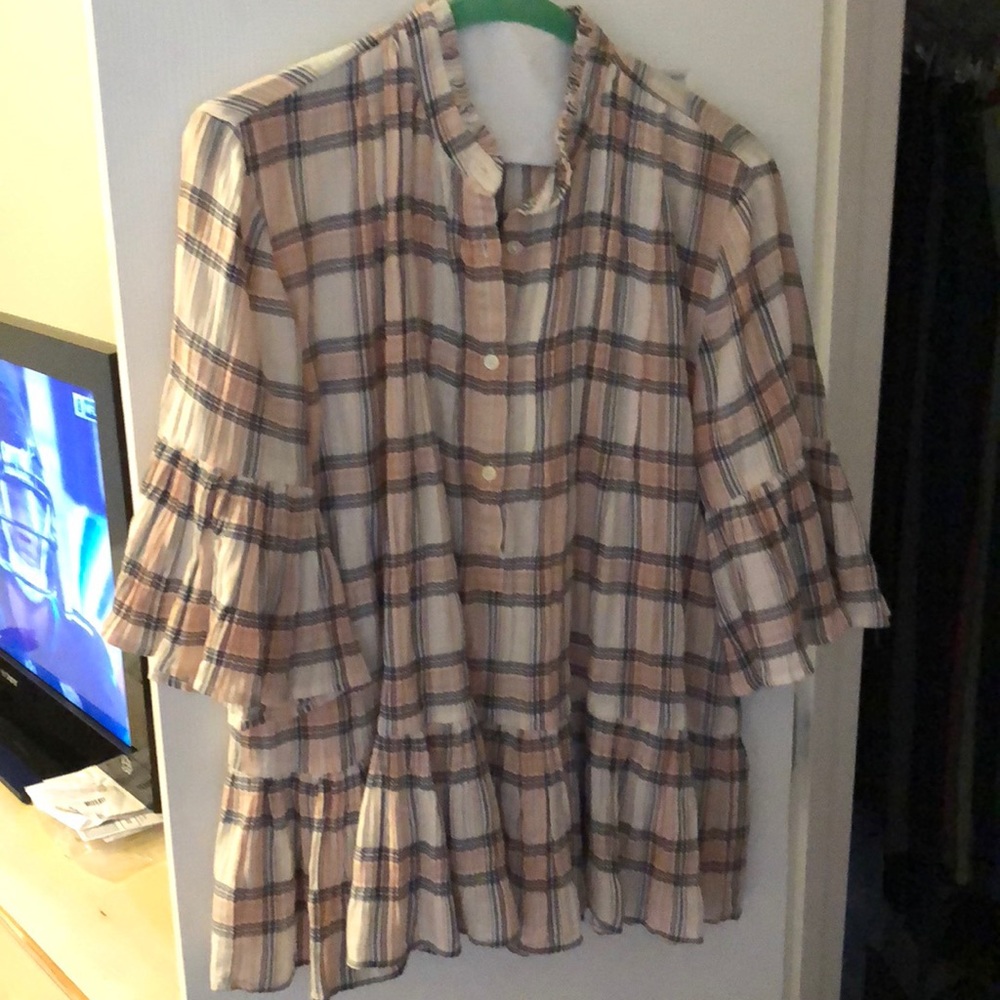 LOFT plaid peplum top